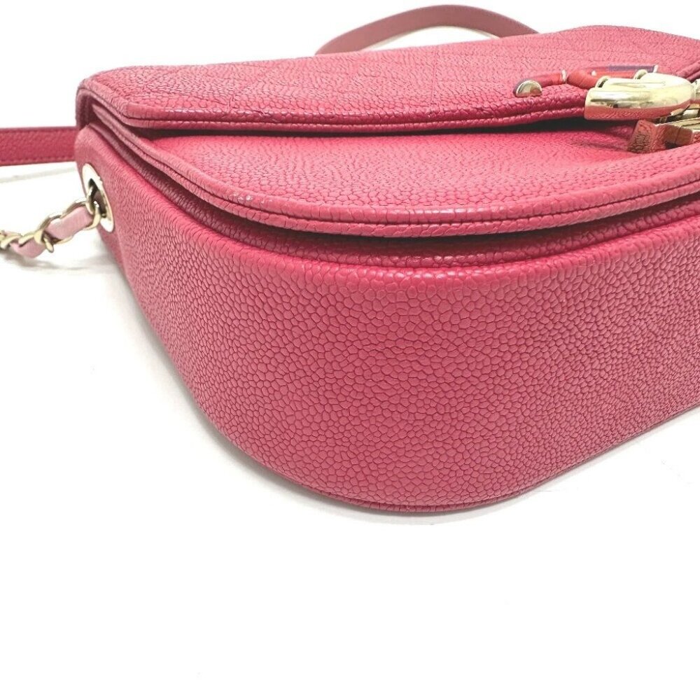 CHANEL CC Mark CC coil Bag 2WAY Chain Shoulder Bag Caviar Leather Pink - Picture 4 of 14